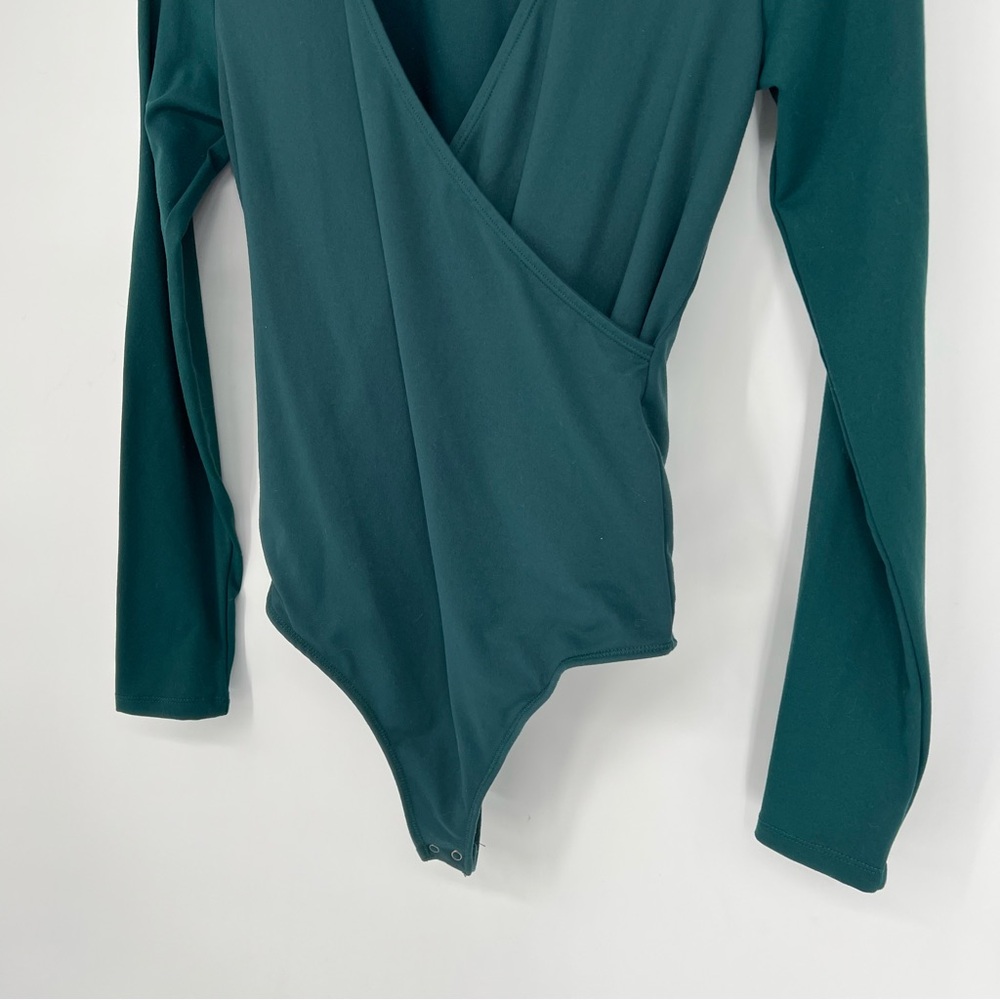 A & F Forest Green Wrap Bodysuit Long Sleeve Top‎ - Picture 4 of 11